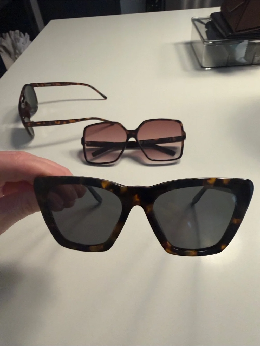 Quince, JCrew and H&M Tortoiseshell Fashion Sunglasses Trio - Brown/Black Lenses